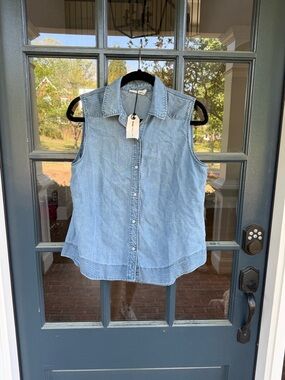 rag & bone mojave tank denim sleeveless top